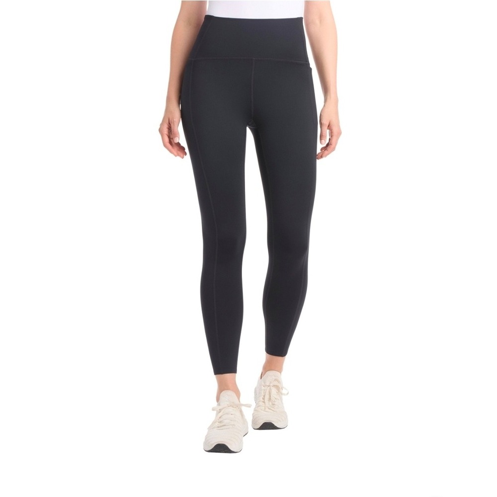 Danskin Streamline Pocket Leggings Black Salt High Waist 7/8 Length 1955429